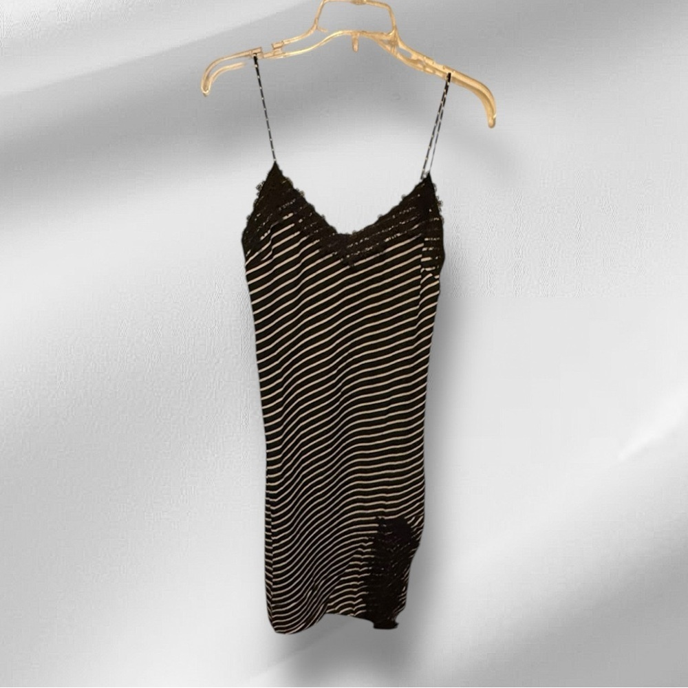 Line & Dot Black Striped Mini Dress nwt